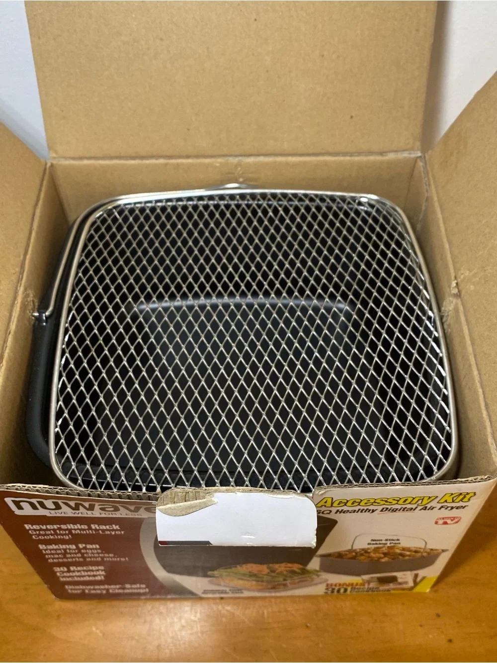 NUWAVE Brio Air Fryer 6Q Healthy Digital Gourmet Accessory Kit Baking Pan Rack